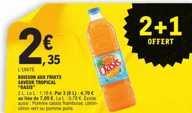 Promotie: Boisson aux fruits saveur tropical