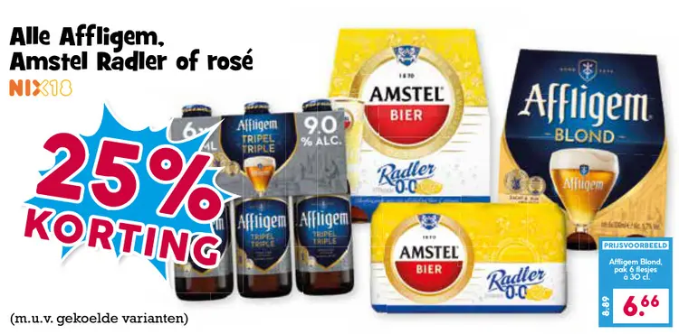 Aanbieding: Affligem, Amstel Radler of rosé