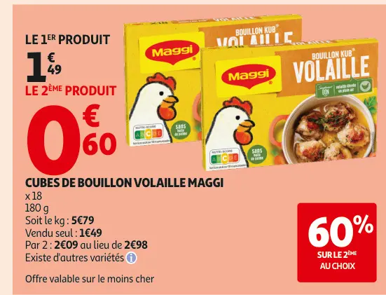 Offre: Cubes de bouillon volaille
