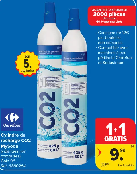 Offre: Cylindre de recharge CO2 MySoda