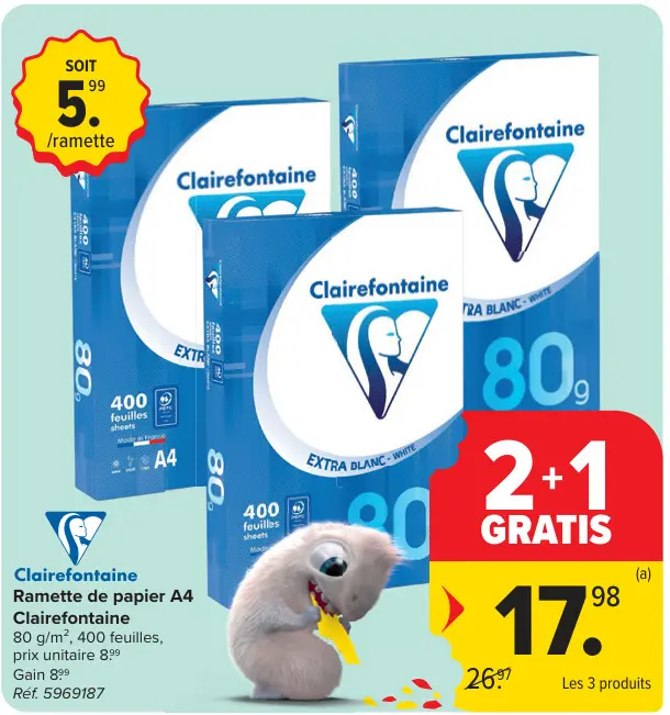 Offre: Ramette de papier A4