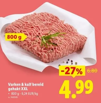 Promotie: Varken & kalf bereid gehakt XXL