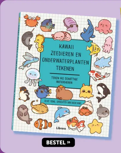 Promotie: Kawaii zeedieren en onderwaterplanten tekenen