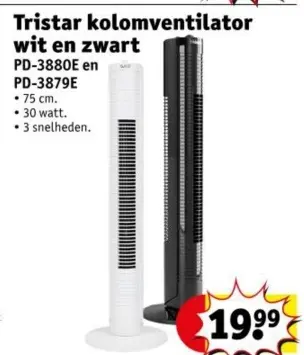 Aanbieding: Tristar kolomventilator wit en zwart