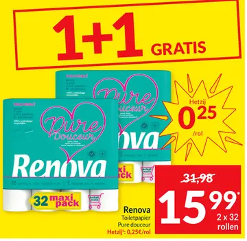 Aanbieding: Renova Toiletpapier Pure douceur