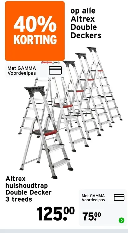 Aanbieding: Altrex huishoudtrap Double Decker 3 treeds