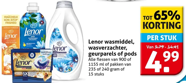 Aanbieding: Wasmiddel, wasverzachter, geurparels of pods