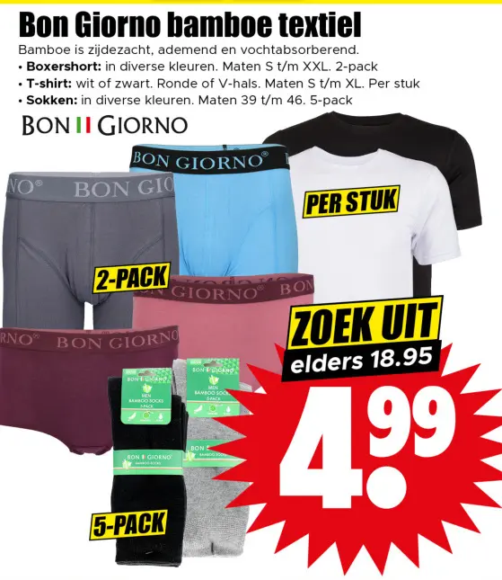Aanbieding: Bon Giorno bamboe textiel