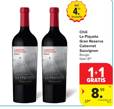 Promotie: La Piqueta Gran Reserva Cabernet Sauvignon Rouge