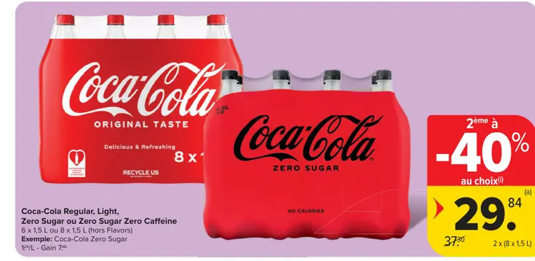 Offre: Coca-Cola Regular, Light, Zero Sugar ou Zero 