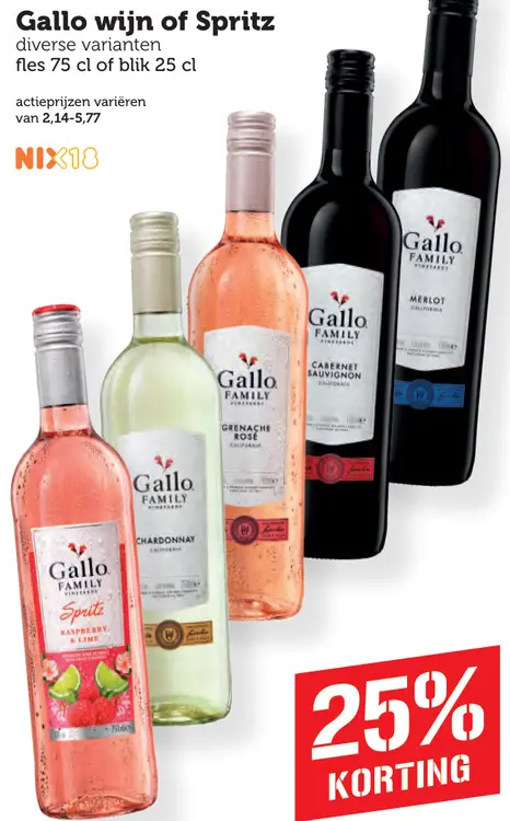 Aanbieding: Gallo Wijn of Spritz