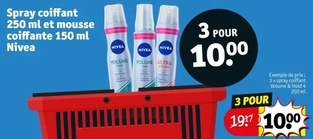 Offre: Spray coiffant et mousse coiffante