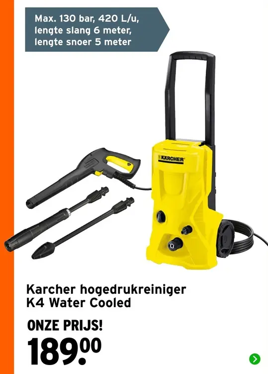 Aanbieding: Hogedrukreiniger K4 Water Cooled