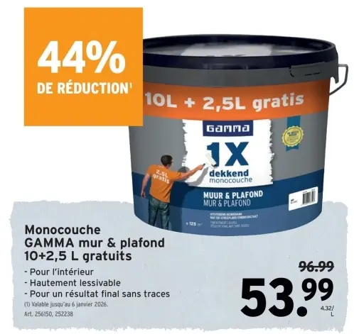 Offre: Monocouche GAMMA mur & plafond