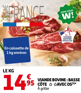 Promotie: Viande bovine : basse côte avec os