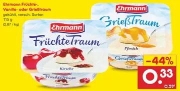 Aanbieding: Ehrmann Früchte-, Vanille- oder Grießtraum