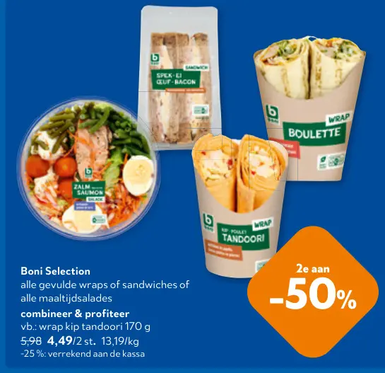 Promotie: Boni Selection wraps, sandwiches or salads