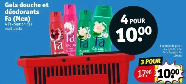 Offre: Gels douche et déodorants