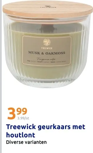 Promotie: geurkaars met houtlont