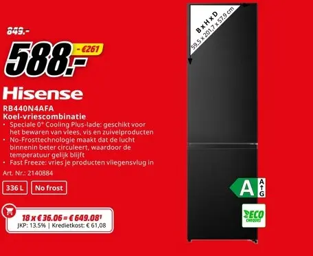 Promotie: Koel-vriescombinatie