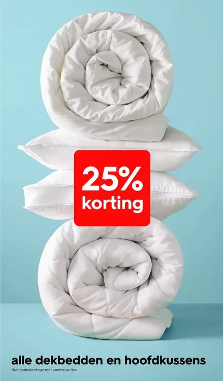 Promotie: Alle dekbedden en hoofdkussens