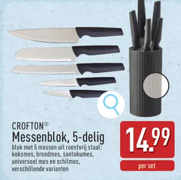 Aanbieding: CROFTON® Messenblok, 5-delig