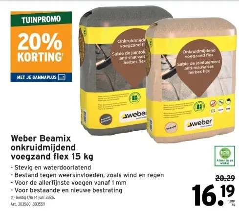 Promotie: Weber Beamix onkruidmijdend voegzand flex