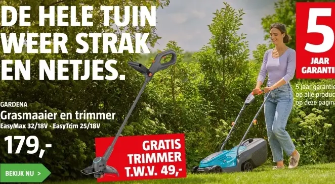 Aanbieding: Grasmaaier en trimmer