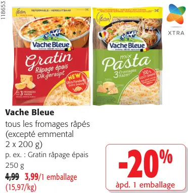 Offre: Tous les fromages râpés