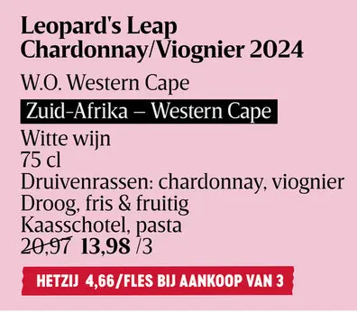 Aanbieding: Leopard's Leap Chardonnay/Viognier