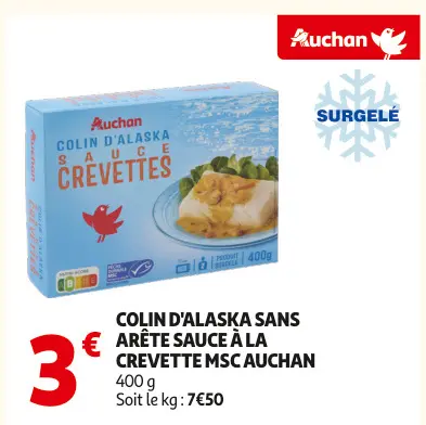 Promotie: Colin d'alaska sans arête sauce à la crevette