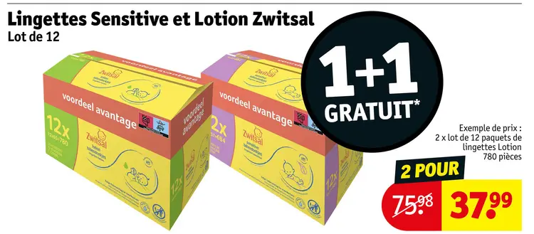 Offre: Lingettes Sensitive et Lotion