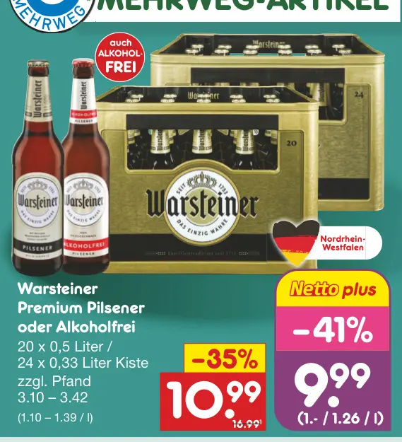 Aanbieding: Warsteiner Premium Pilsener oder Alkoholfrei