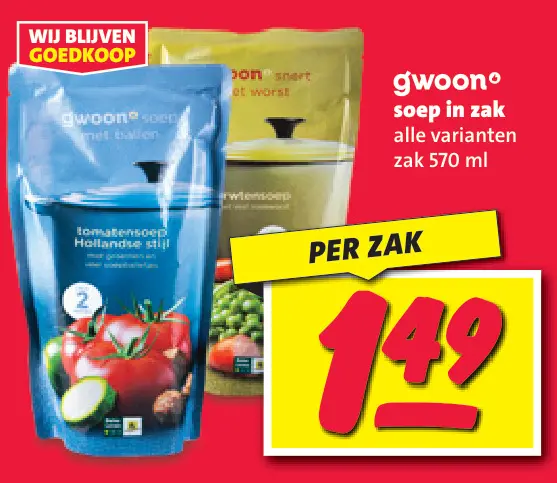 Aanbieding: Soep in zak