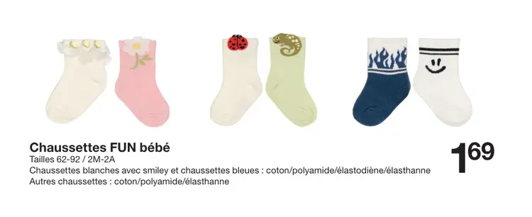 Offre: Chaussettes FUN bébé