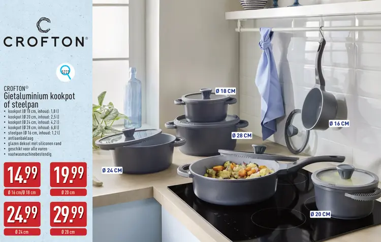 Promotie: Gietaluminium kookpot of steelpan