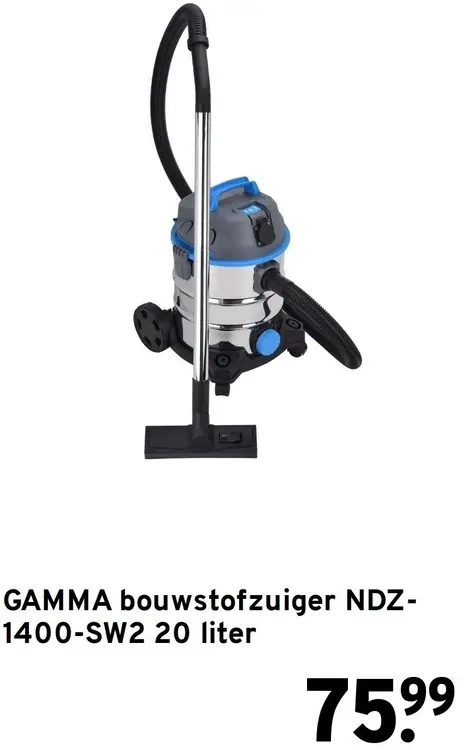Aanbieding: GAMMA Bouwstofzuiger NDZ-1400-SW2 20 liter