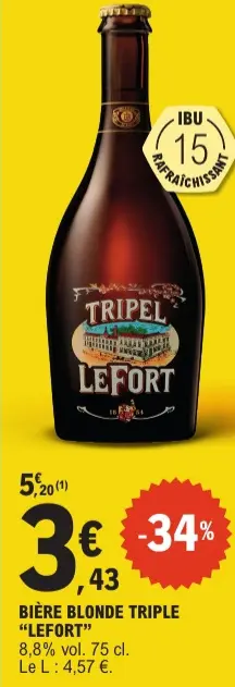 Offre: Bière blonde triple