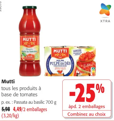 Offre: Tous les produits à base de tomates