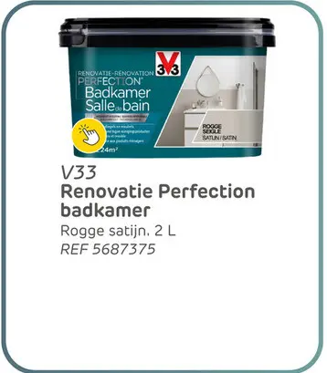 Aanbieding: V33 renovatieverf perfection badkamer rogge satijn 2l