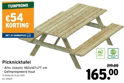 Promotie: Picknicktafel