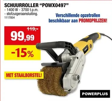 Promotie: Powerplus POWX0497 schuurroller 1400W