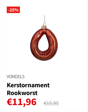 Aanbieding: Kerstornament - Rookworst - Rood 