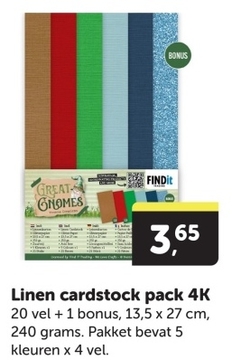 Aanbieding: Linen cardstock pack 4K 
