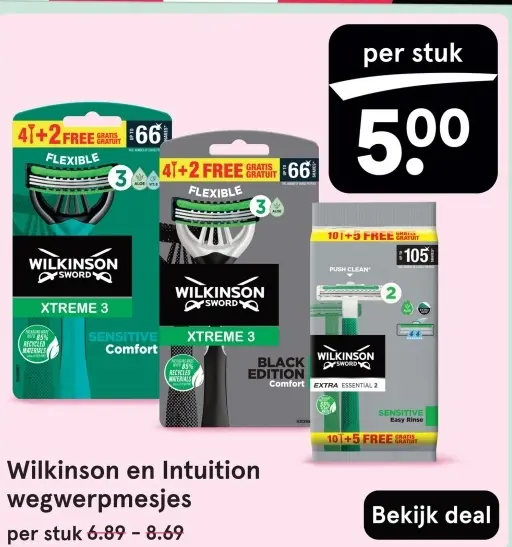 Aanbieding: Wilkinson en Intuition wegwerpmesjes