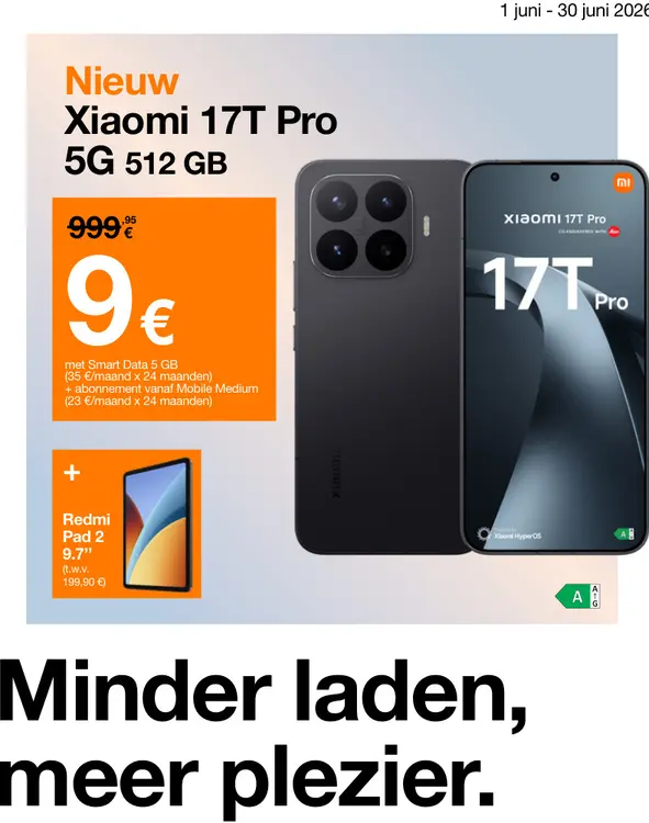 Promotie: Xiaomi 17T Pro 5G 512 GB + Redmi Pad 2