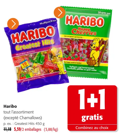 Offre: Haribo tout l'assortiment (excepté Chamallows