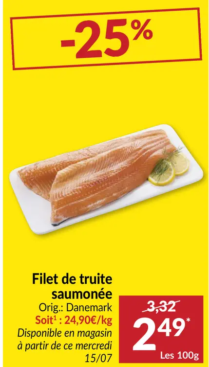 Offre: Filet de truite saumonée