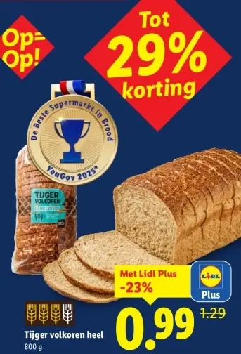 Aanbieding: Tijger volkoren heel