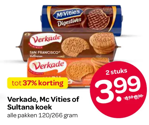 Aanbieding: Verkade, Mc Vities of Sultana koek